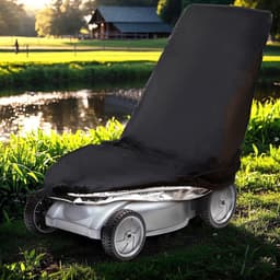 Lawn Mower Cover - Waterproof - Universele Tuinmachinehoes - 210D Oxford - Zwart - 193 x 112 x 63 cm — thumbnail 2