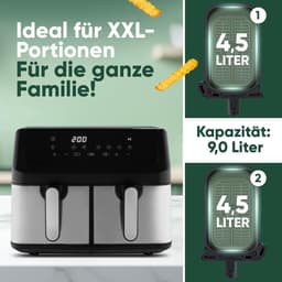 Heteluchtfriteuse met 2 compartimenten voor gelijktijdig koken | 9 liter — thumbnail 5