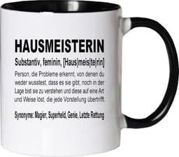Grappige koffiemok met conciërge tekst - dubbelzijdig bedrukt - leuk cadeau voor werk — thumbnail 1
