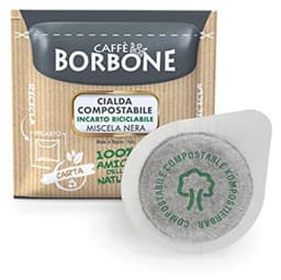 Caffè Borbone Composteerbare Koffiepad, Zwarte Koffiemelange - 150 Koffiepads - Recycleerbare verpakking - Compatibele met ESE-systeem Papieren koffiepads van 44 mm — thumbnail 1