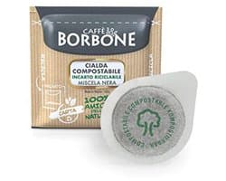 Caffè Borbone Composteerbare Koffiepad, Zwarte Koffiemelange - 150 Koffiepads - Recycleerbare verpakking - Compatibele met ESE-systeem Papieren koffiepads van 44 mm