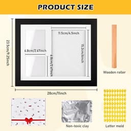 Pootafdrukset voor honden en katten - 3D gipsafdruk met fotolijst voor landelijke decoratie — thumbnail 5