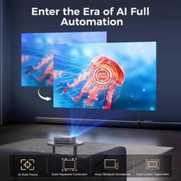Rolu Beamer – 4K Projector – Mini Beamer - 700 ANSI – Wi-Fi6 – Bluetooth 5.3 – HDMI – USB – Draagbaar — thumbnail 3
