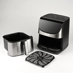 Airfryer XXL - Heteluchtfriteuse Friggitrice - Gezond Koken - Snelle Luchtcirculatie - 8 Liter - Zwart/Staal — thumbnail 3