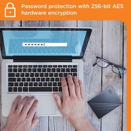 Draagbare 2TB harde schijf met 256-bit hardwareversleuteling en automatische back-up software — thumbnail 5
