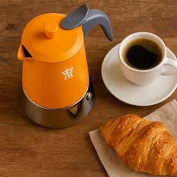 Italiaans koffiezetapparaat - PEZZETTI - STEELEXPRESS - Roestvrij staal - 4 kopjes - Geschikt voor alle kookplaten inclusief inductie - Oranje — thumbnail 2