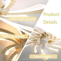 Moderne LED Plafondventilator met Licht, Stil, Dimbaar en Smart, Inclusief Afstandsbediening — thumbnail 4