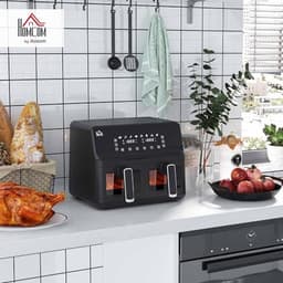 8-in-1 Airfryer met 2 Kamers en Temperatuurinstelling van 80-200°C, 2500W, Antiaanbaklaag en Digitale Timer — thumbnail 3