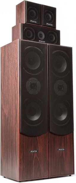 Fenton 5.1 home cinema surround walnoot speakerset 1300W met 8 subwoofer — thumbnail 4