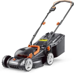Accugrasmaaier - Professionele Grasmaaiers - Gazontrimmer - Maaibreedte 34cm - Krachtige Borstelloze Motor - 2 x 4.0Ah Accu - 40V - Ideaal voor Tuinen tot 460 m² - 37 x 126.7 x 95 cm - Zwart — thumbnail 1