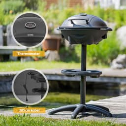 TZS First Austria Elektrische BBQ - met Grillplaat - 2400 W - Grilloppervlak 44 x 33.5cm - Zwart — thumbnail 5
