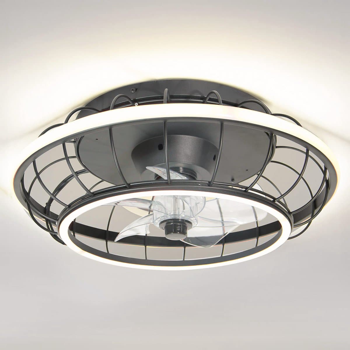 LumenXL - Zwarte plafondventilator Lilu met geïntegreerde LEDs — afbeelding 1