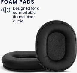 kwmobile 2x oorkussens geschikt voor Audio Technica ATH - MSR7 M30 M40X M50X - Earpads voor koptelefoon in zwart — thumbnail 4