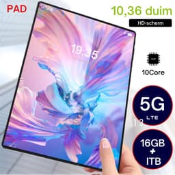 2025 5G Nieuwe 10,36-Inch Tablet Android 16GB RAM 1TB ROM Android 12000mAh Batterij 16MP 32MP 10-Core Dual SIM Netwerk Bluetooth - zwart — thumbnail 3