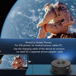 Mini Portable Projector 1080P HD Video, 14 To 100 Inch Large Projection Film, Compatible with Smartphone for Home Theater Outdoor — thumbnail 3