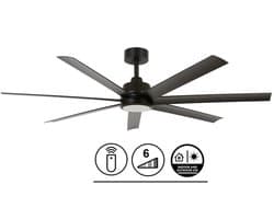 Plafondventilator Airfusion Atlanta Zwart 12W Led Ø 142cm Incl. Afstandsbediening