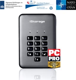 iStorage diskAshur PRO2 - externe harde schijf - 500 GB - Cijfercode - Zwart - Grafiet — thumbnail 1