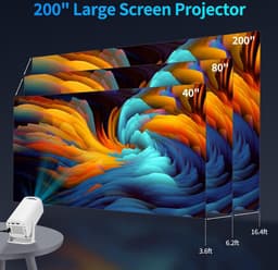 Draagbare mini-projector met wifi 6BT 5.4 en Android 11.0 - automatische keystone-correctie - 180 graden draaibare Smart Home Cinema projector - telefoon/tv-stick/laptop. Beamer — thumbnail 4