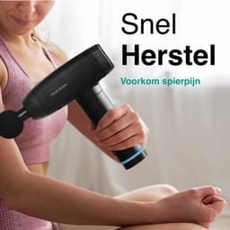 Massage Gun - Spierherstel Apparaat - Spierontspanning Herstel - 6 Massagekoppen - 28 cm - Zwart — thumbnail 4