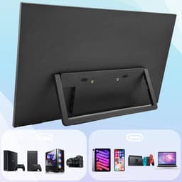 18.5" Draagbare Monitor – 1080P IPS, 100Hz, Dual USB-C, HDMI, Plug & Play – Ultra Slim 1,12kg – Voor Laptop, Telefoon, Gaming — thumbnail 2