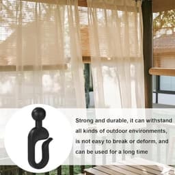 36 Stuks Kunststof Haken voor Prieelgordijnen, Zwart Prieelhaken Multifunctioneel Accessoires Gordijnrails voor Thuis Buiten Pergola's Patio's en Luifels — thumbnail 3