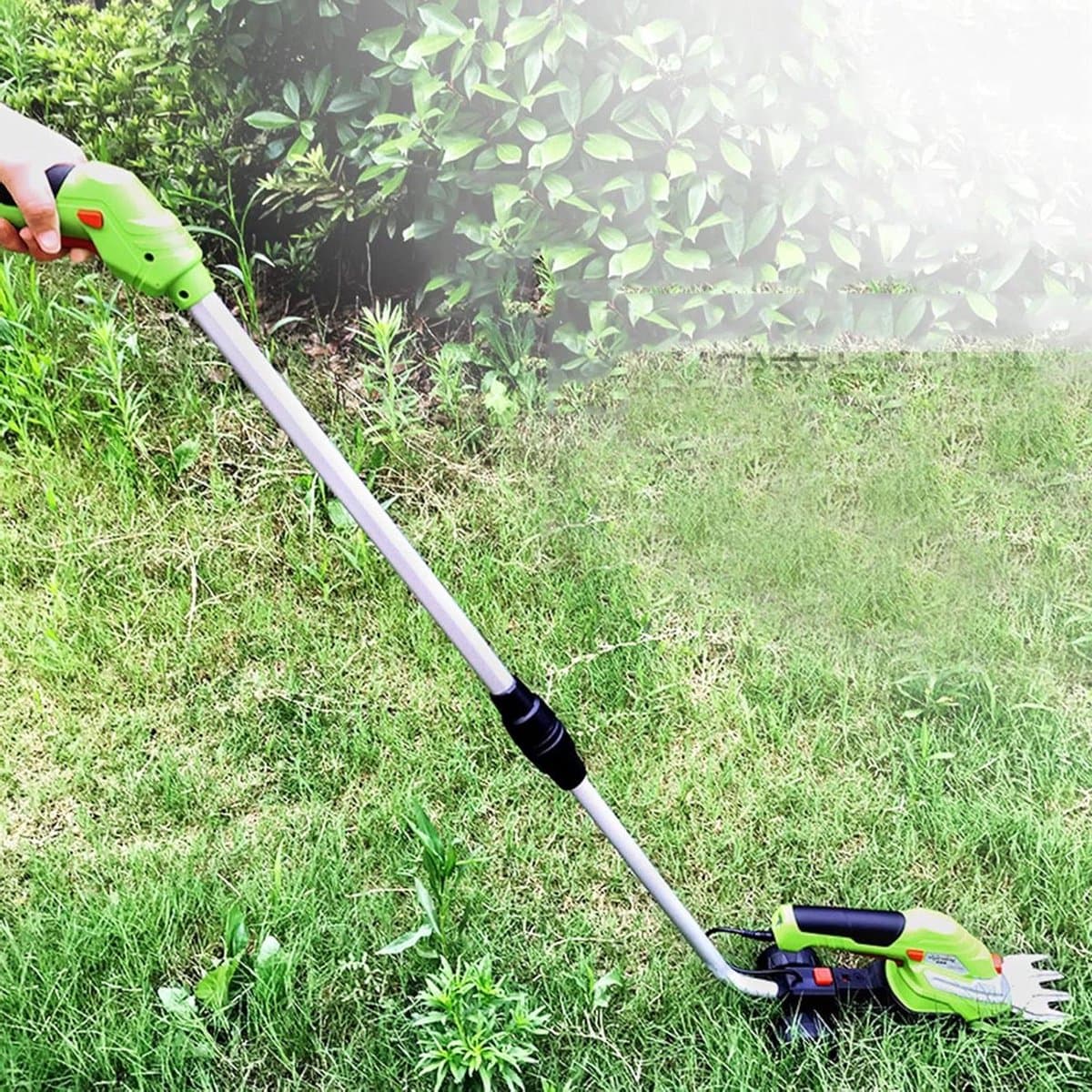 Elektrische Grasmaaier - Onkruidtrimmer Snoeischaar - Tuinonderhoud - Dubbele Maaibladen - 70mm Snijbreedte - Zwart — afbeelding 1