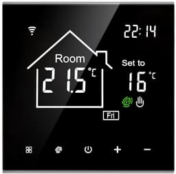 Slimme Thermostaat - Temperatuur Regelaar - Comfort Verhoging - Touchscreen Bediening - 60 mm Installatie - Zwart — thumbnail 4