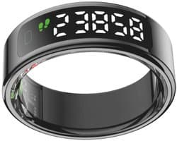 NOLATR Vue, Slimme Ring met Stappenteller, Activiteitstracker & Hartslagmeter – met Touch functie - Zonder Abonnement & Nederlandse App – Zwart – Maat 9
