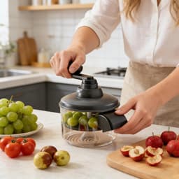 Druivenschilmachine - Fruit Peller - Keuken Hulp - Zichtbaar Proces - 24x25cm - Zwart — thumbnail 4