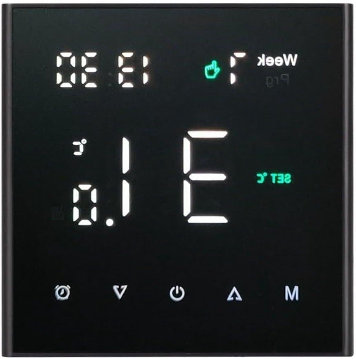 Slimme Thermostaat - Verwarming Regelaar - Energie Besparen - App en Spraakbesturing - 8.6 x 8.6 cm - Zwart — afbeelding 1