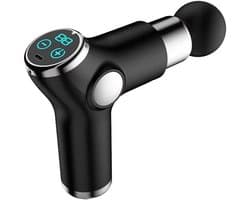Spier Massager - Fascia Gun - Spierherstel Bevorderen - LCD Touchscreen - 4 Opzetstukken - Zwart