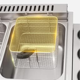 Gasfriteuse Roestvrijstaal - Professionele Fritteuse - Efficiënt Koken - Dubbele Tank - 11L Capaciteit - Zilver — thumbnail 3