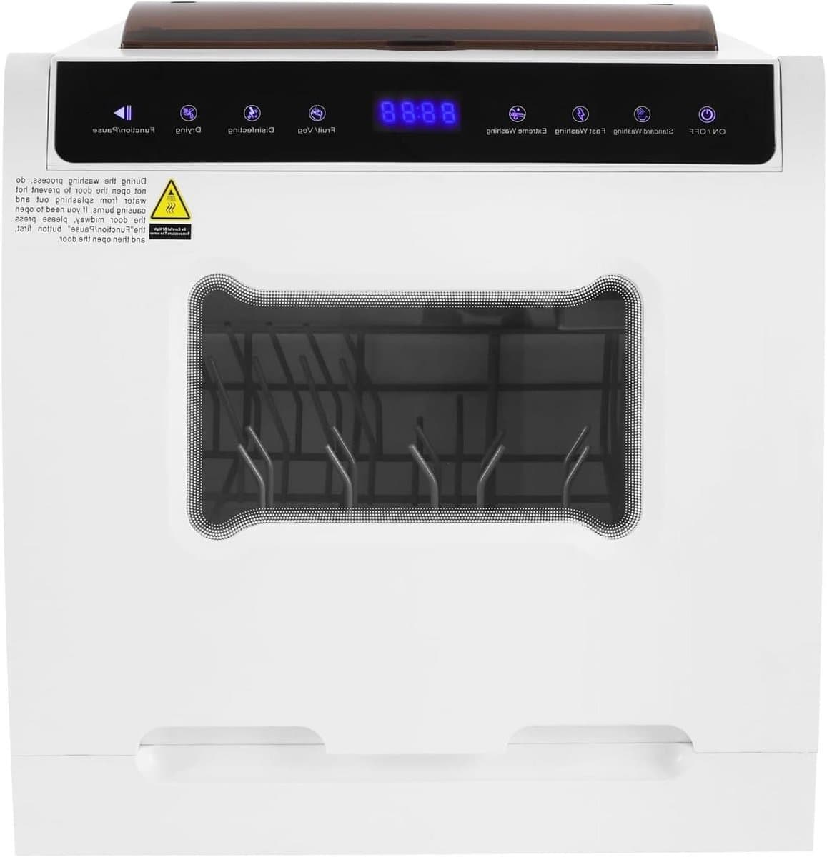 Mini vaatwasser - Tafelmodel afwasmachine - Hygiënisch afwassen - Touchscreen bediening - 46 x 41 x 46 cm - Wit — afbeelding 1