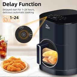 Heteluchtfriteuse - Airfryer - Gezond Frituren - Dubbele Hittebronnen - 5.5 Liter - Blauw — thumbnail 5