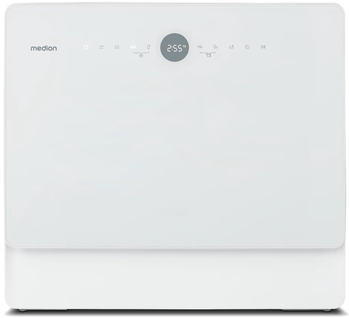 MEDION Mini Vaatwasser DWT50 (tafelmodel vaatwasser, vaatwasser, 5 couverts, werkt met/zonder wateraansluiting, emmerfunctie, 35 cm diep, 7 reinigingsprogramma's, MD 37775) wit — afbeelding 1