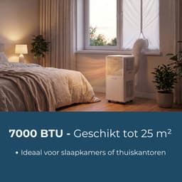 Evolar Mobiele Smart Airco - 7000 BTU - WiFi - App & Afstandsbediening - Airconditioner - met Afvoerslang - Slaapkamer, Woonkamer, Thuiskantoor - EVO-007CW — thumbnail 4