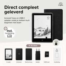 Cognio E-Reader – 6 inch – 96 GB – Ereader Met Luxe Hoes – Storytel-Ondersteuning – Schermverlichting en Nachtmodus – E Reader Voor Ebook & Luisterboeken – Met Oplader — thumbnail 3