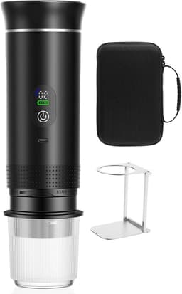 Draagbare Koffiemachine - Reis Koffiezetter - Koffie Zetten Onderweg - 3-in-1 Functionaliteit - 80ml Capaciteit - Zwart — thumbnail 1