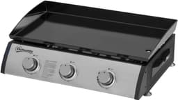 Gasbarbecue - Tafelmodel Gasbarbecue en Gasgrill - 3 Branders - 7,5 kW - met Slang, Drukregelaar, Vetopvangbak, Antiaanbaklaag, RVS Grillplaat - 63 x 48 x 21 cm - Zilver — thumbnail 1