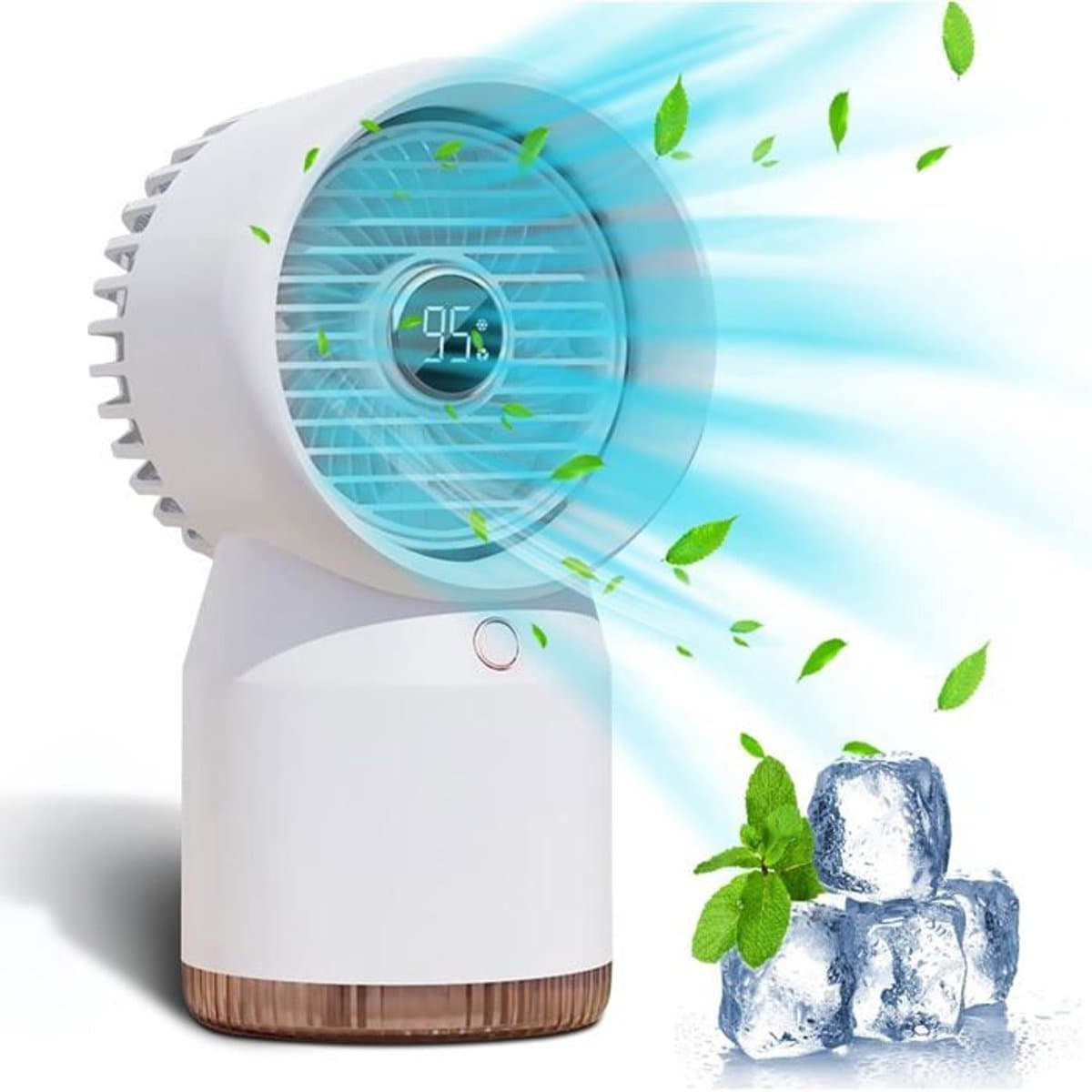 Auto-airconditioner, draagbare witte USB mini-koelventilator, mini-airconditionerventilator — afbeelding 1