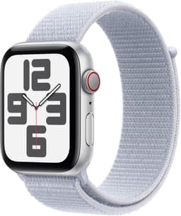 Apple Watch SE 2024 GPS + Cellular 44mm Silver Aluminium Case with Blue Cloud Sport Loop — thumbnail 3