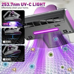 Mijtstofzuiger Matras - Bedreiniger UV - Hygiënisch Slapen - Verwijdert 999% Allergenen - 16 KPA Zuigkracht - Zwart — thumbnail 3