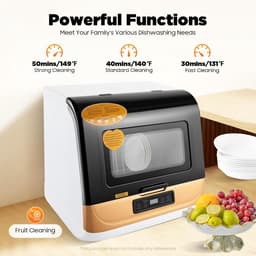 Tafelvaatwasser - Mini vaatwasser - Snel afwassen - 360 graden rotatiespoeling - 45 cm - Goud — thumbnail 4
