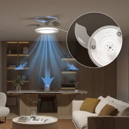 Philips Bliss Plafondventilator met ingebouwde LED-lamp - 3 Intrekbare bladen, diameter: 106cm - 4500 Lumen - Instelbaar wit licht van 2700K tot 6500K - Dimbaar tot 5% - Afstandsbediening - Wit — thumbnail 3