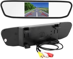 Dailygoody - Mirror Dash Cam - Achteruitkijkspiegelcamera - 4,3 Inch LCD - Nachtzicht - 170° Groothoek - 2-kanaals Ingang - Geschikt voor Auto en — thumbnail 2