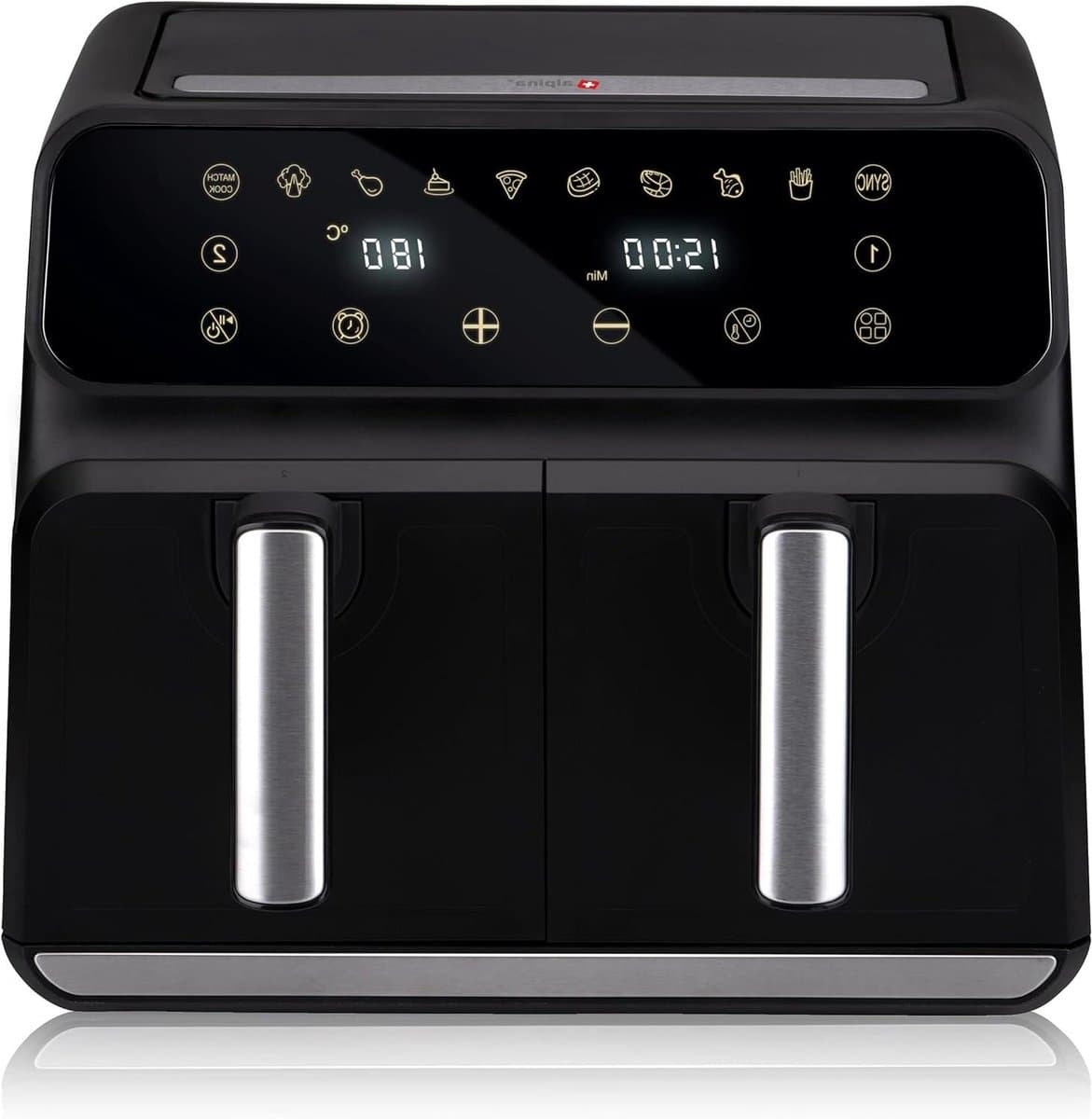 Dubbele Heteluchtfriteuse - Airfryer Duo - Gezond Koken - Sync Finish Functie - 8 Liter - Zwart — afbeelding 1