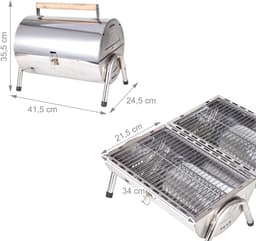 Tafelgrill - 41,5x35x24,5 cm - zilver — thumbnail 5