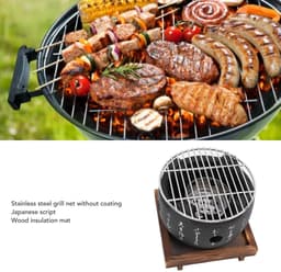 Dailygoods- BBQ Grill Mini Draagbare Japanse Stijl - Aluminiumlegering - Houtskoolfornuis - Snelle Verwarming - Grillrooster - Compact Ontwerp - Barbecue — thumbnail 3