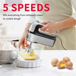 Staande mixer - Keukenmixer deeg - Taarten bakken - Vijf snelheden - 10x10x10 mm - Zilver — thumbnail 2