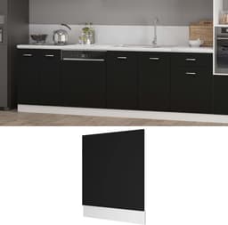 Vaatwasserpaneel Keuken - Frontpaneel Kast - Keuken Integratie - Eco-vriendelijk Ontwerp - 59.5x3x67cm - Zwart — thumbnail 1